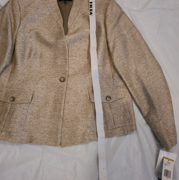 Jones New York Womens gold tweed Skirt Suit - special event style - Sz 14 - NWT - Picture 4 of 10